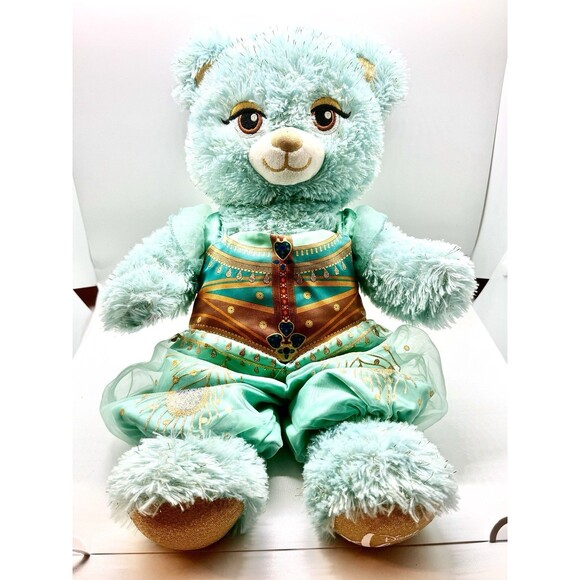 Build-A-Bear Disney Aladdin Princess Jasmine Bear 18” Teal Plush Gold Outfit BAB - Picture 1 of 11